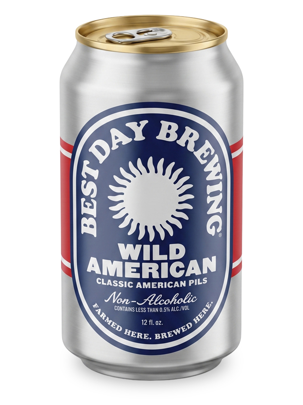 Wild American Pils by Best Day Brewing, a American Pilsner non-alcoholic beer