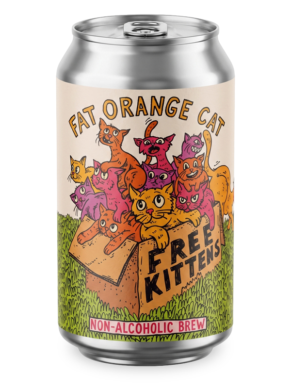Free Kittens by Fat Orange Cat Brew Co., a Pilsner non-alcoholic beer