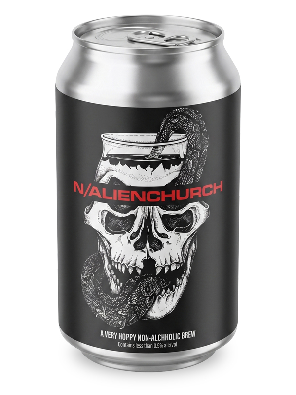 N/Alien Church by Tired Hands Brewing Company, a Hazy IPA non-alcoholic beer