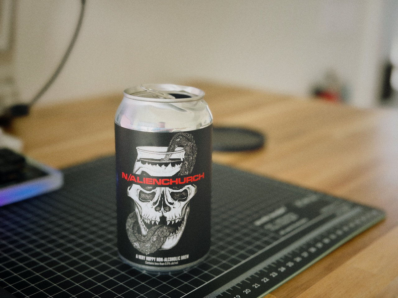 N/Alien Church by Tired Hands Brewing Company, a Hazy IPA non-alcoholic beer
